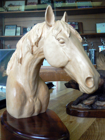 horse wood carving
